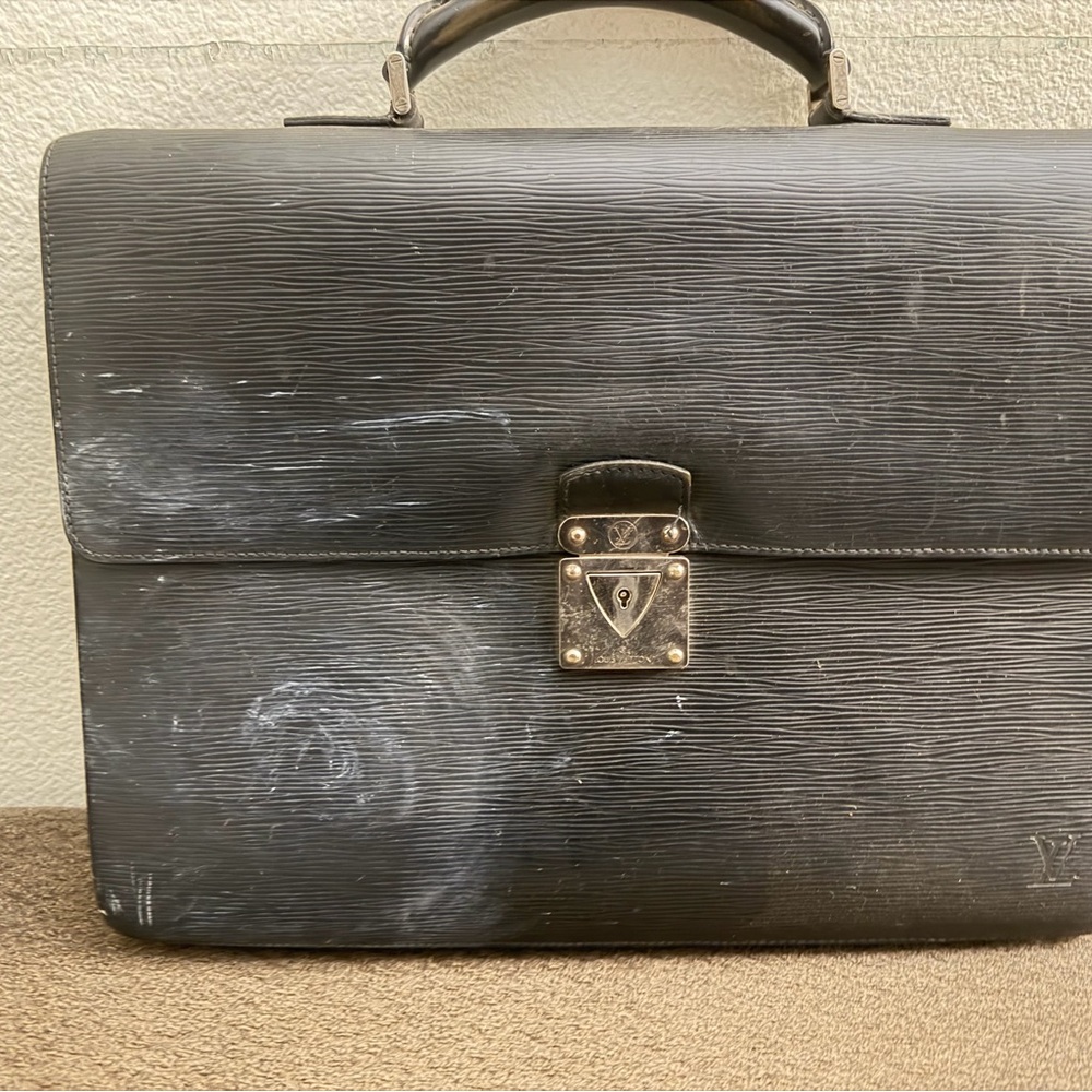 Louis Vuitton Black Leather Briefcase